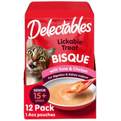Delectables Lickable Bisque emballage prêt à offrir une récompense gourmande.