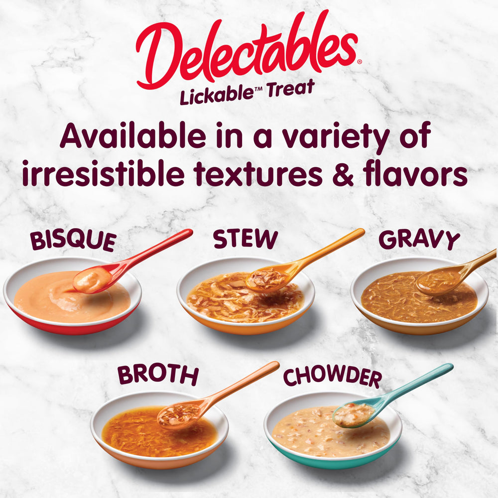 Pack variété Delectables, ragoût chat pour différentes saveurs.