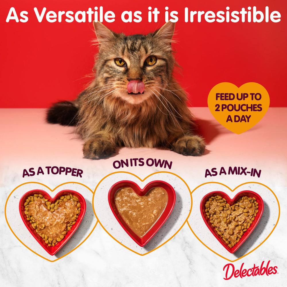 Poche Delectables de 14oz pour chat, format pratique et portions contrôlées