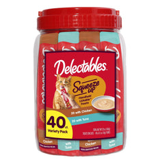 Delectables Squeeze Up, assortiment de tubes léchables pour chats
