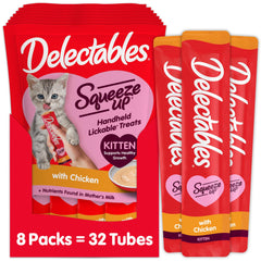 Delectables Squeeze Up chaton-tube-creme-puree facilite le partage interactif avec votre chaton.
