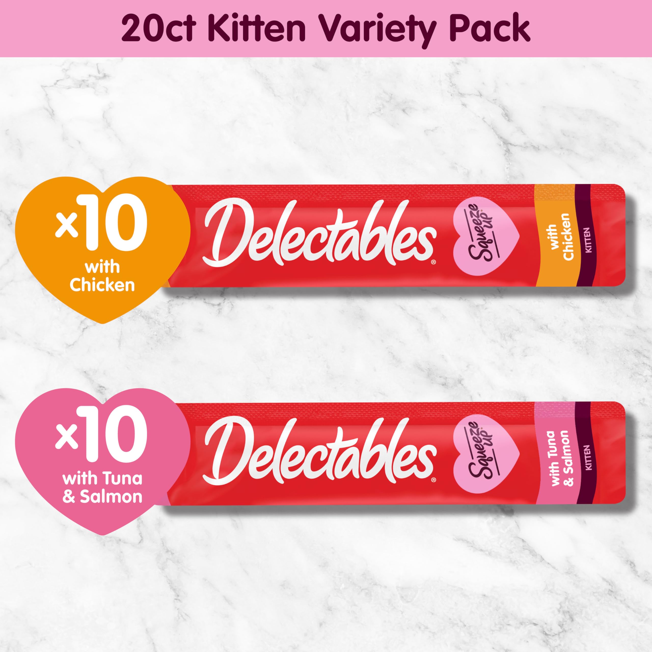 Variété de saveurs Delectables Squeeze Up pour chaton curieux
