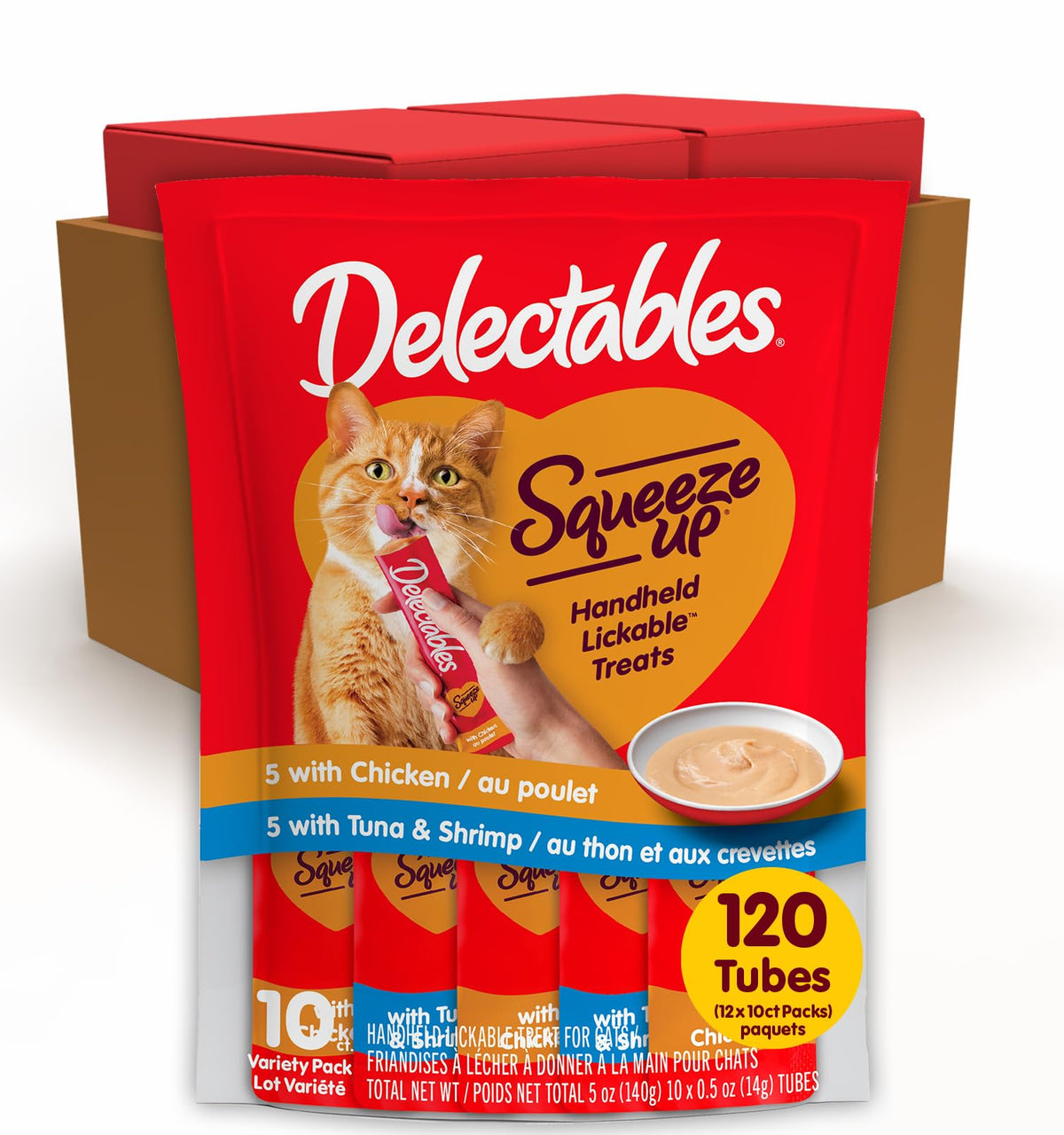 Delectables Squeeze Up pack-variete-tubes: friandises pratiques et faciles à partager.