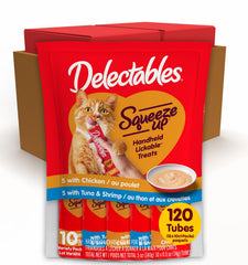 Delectables Squeeze Up pack-variete-tubes: friandises pratiques et faciles à partager.
