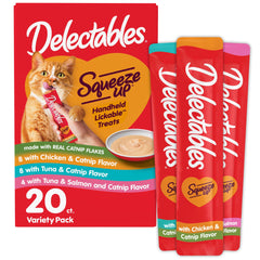 Delectables Squeeze Up – paquet de 20 tubes, pratique pour moments de liaison avec le chat