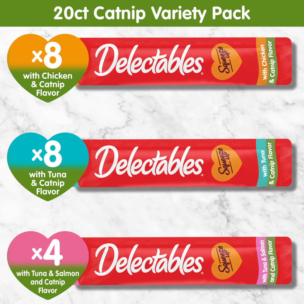 Delectables Squeeze Up – poulet sans cage et thon saumon sauvages