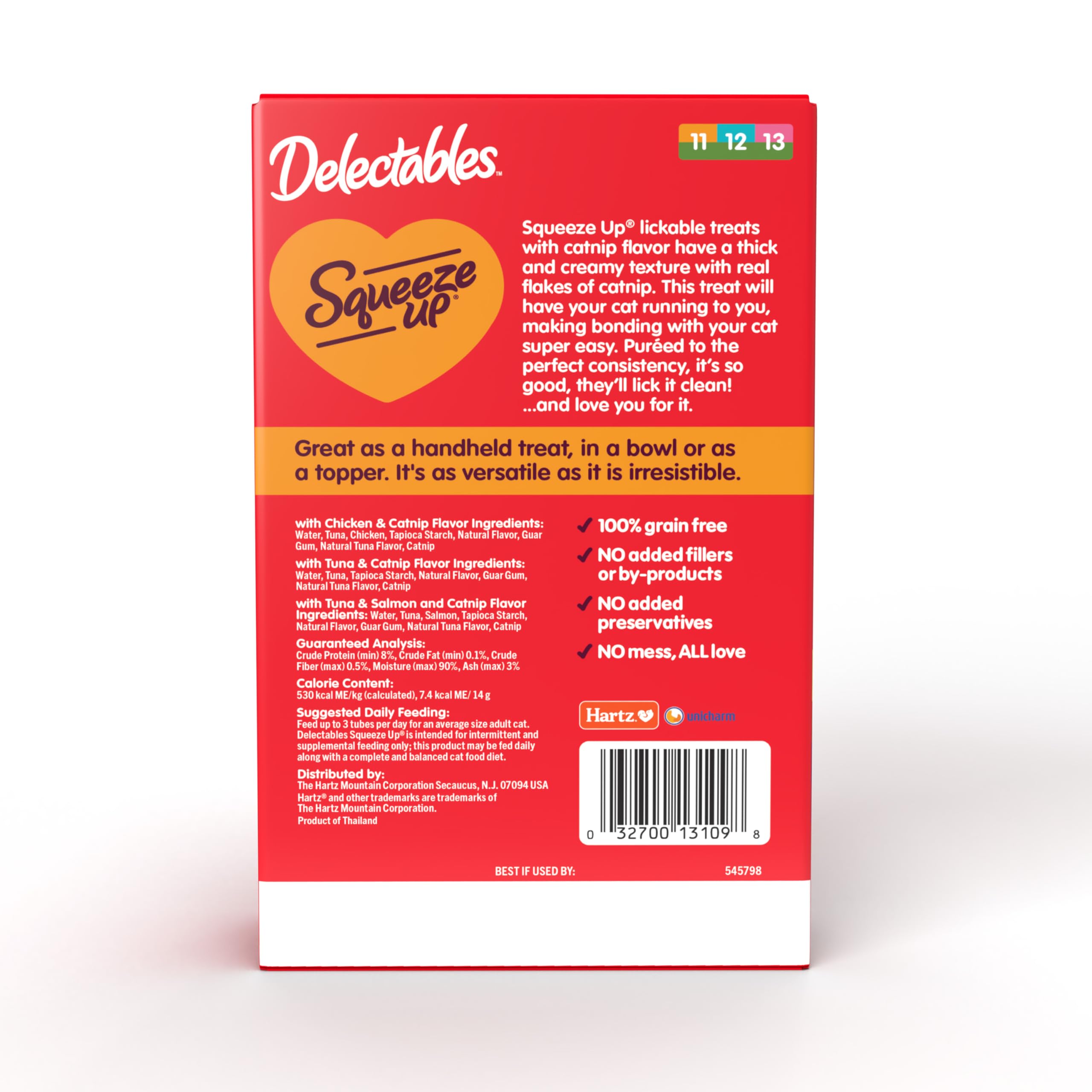Delectables Squeeze Up – feuilles d'herbe à chat pour l'arôme