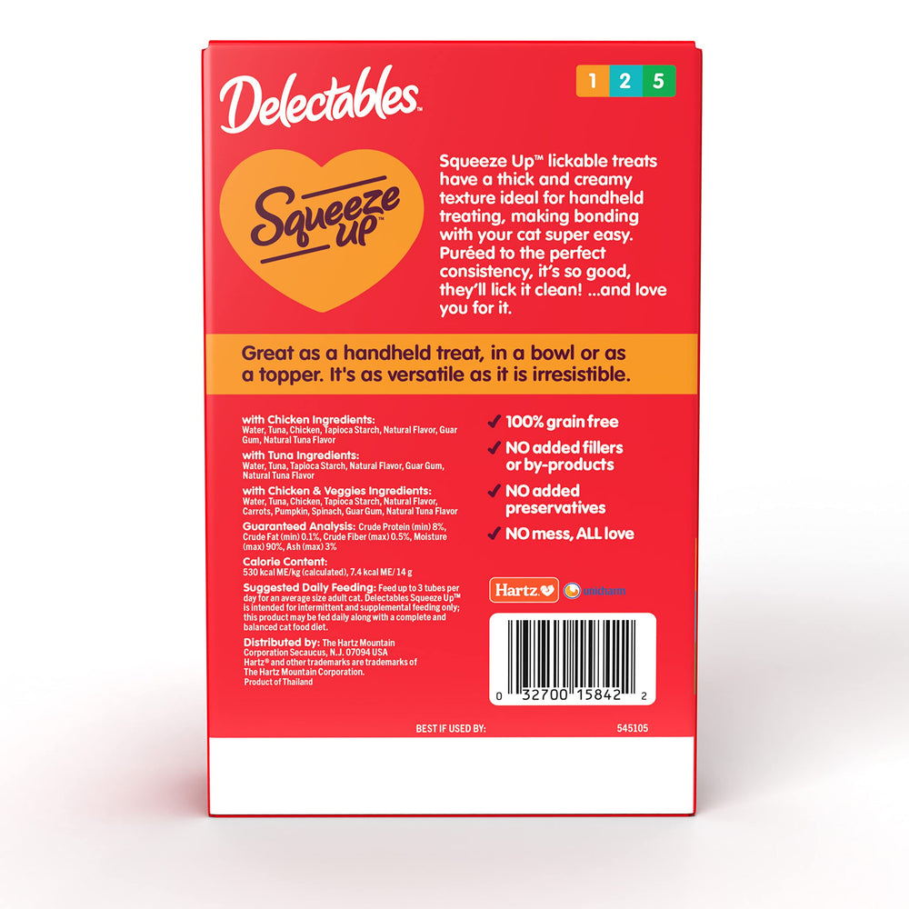 Utilisation quotidienne Delectables Squeeze Up comme récompense gourmande.
