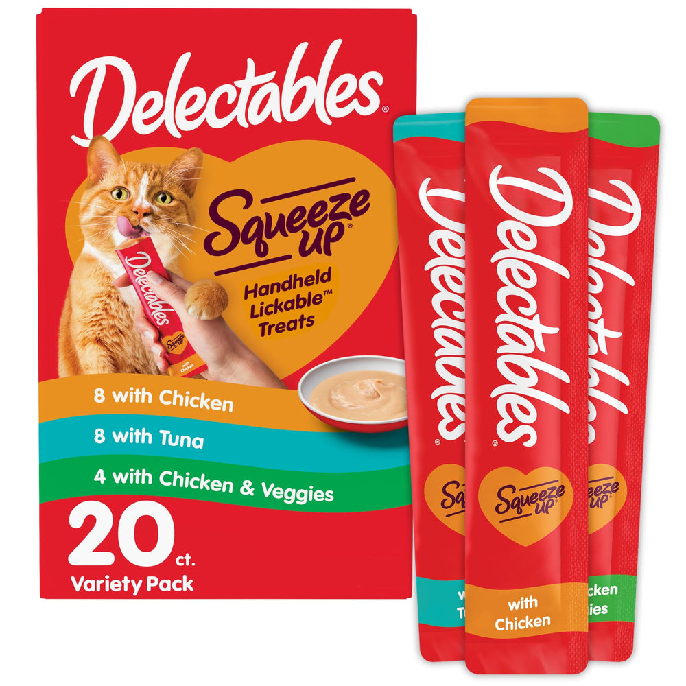 Emballage varié Delectables Squeeze Up prêt à récompenser votre chat.