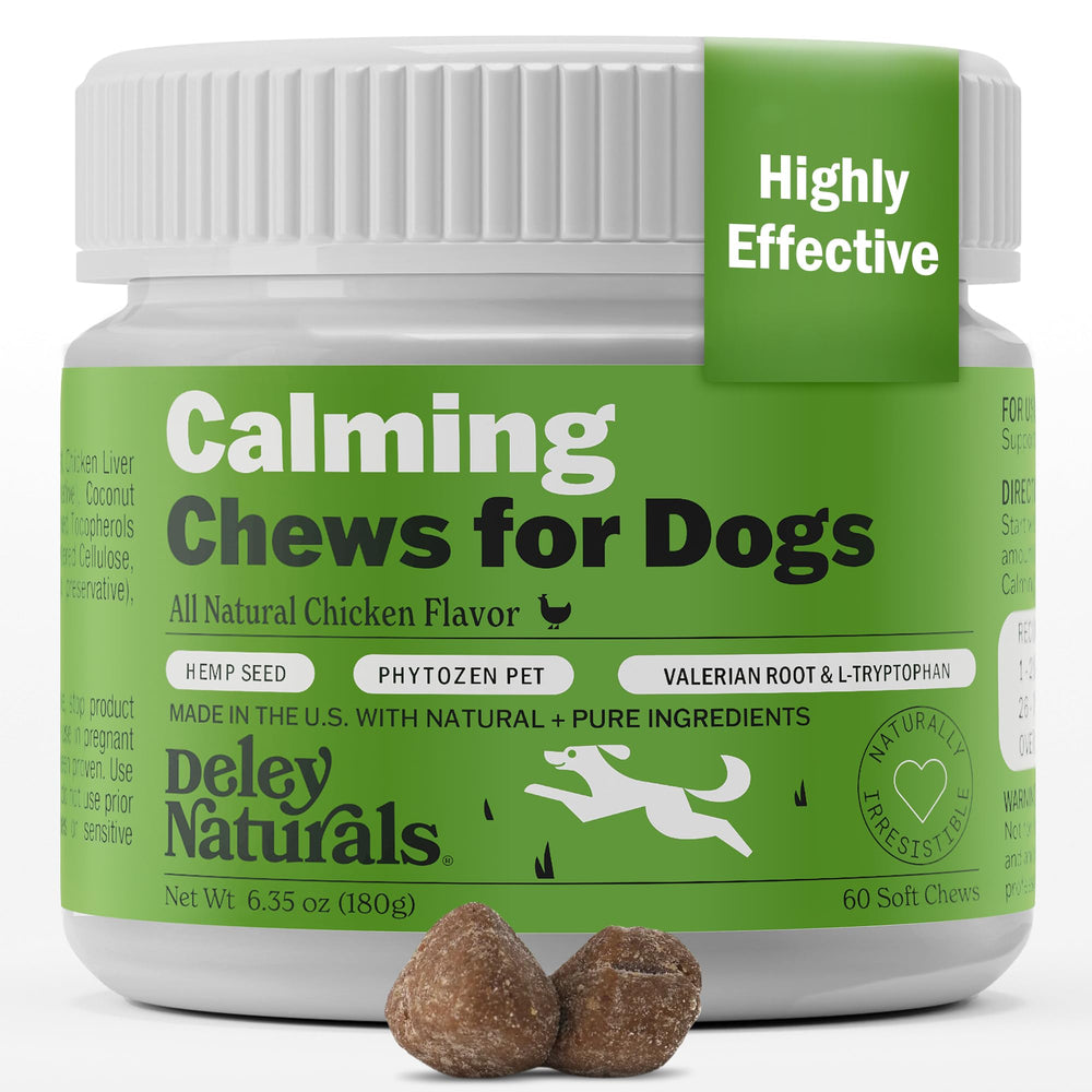 Deley Naturals bouteille friandises apaisantes chien, calme lors des trajets.