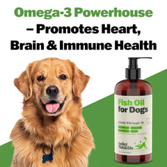Deley Naturals Huile Poisson Chien, soutien du cœur et immunité.