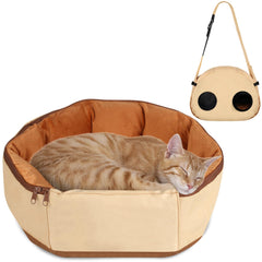 DELOMENPA Kaki sling convertible 2-en-1 pour animal, pratique en voyage.