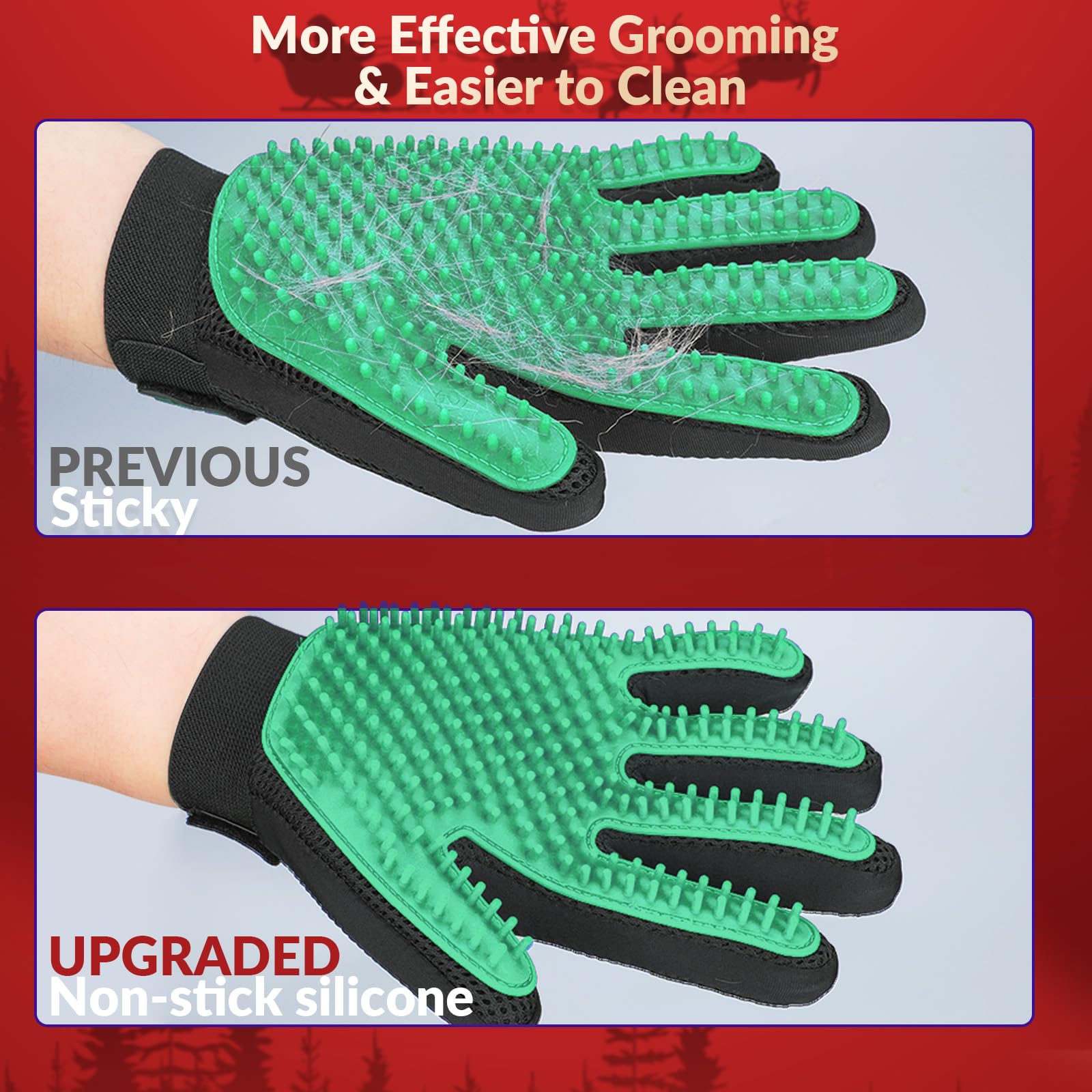 Gants DELOMO pour chiens et chats, dépoilage efficace et agréable.
