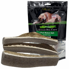 Deluxe Naturals ensemble de 3 pièces d'os d'élan moyen pour mastication durable