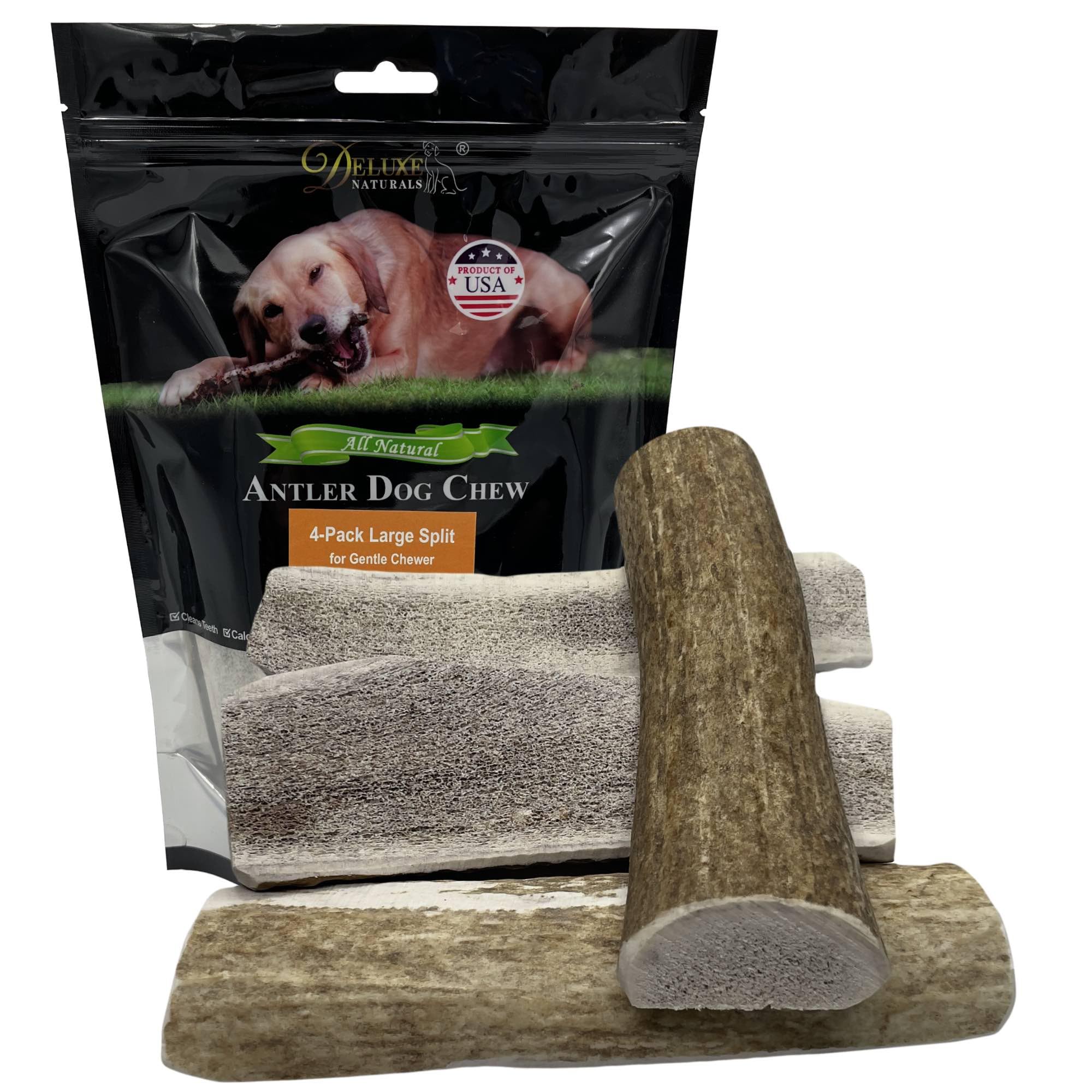 Deluxe Naturals os d'élan fendu 6–19 cm pour chiens petits et moyens, mâche douce