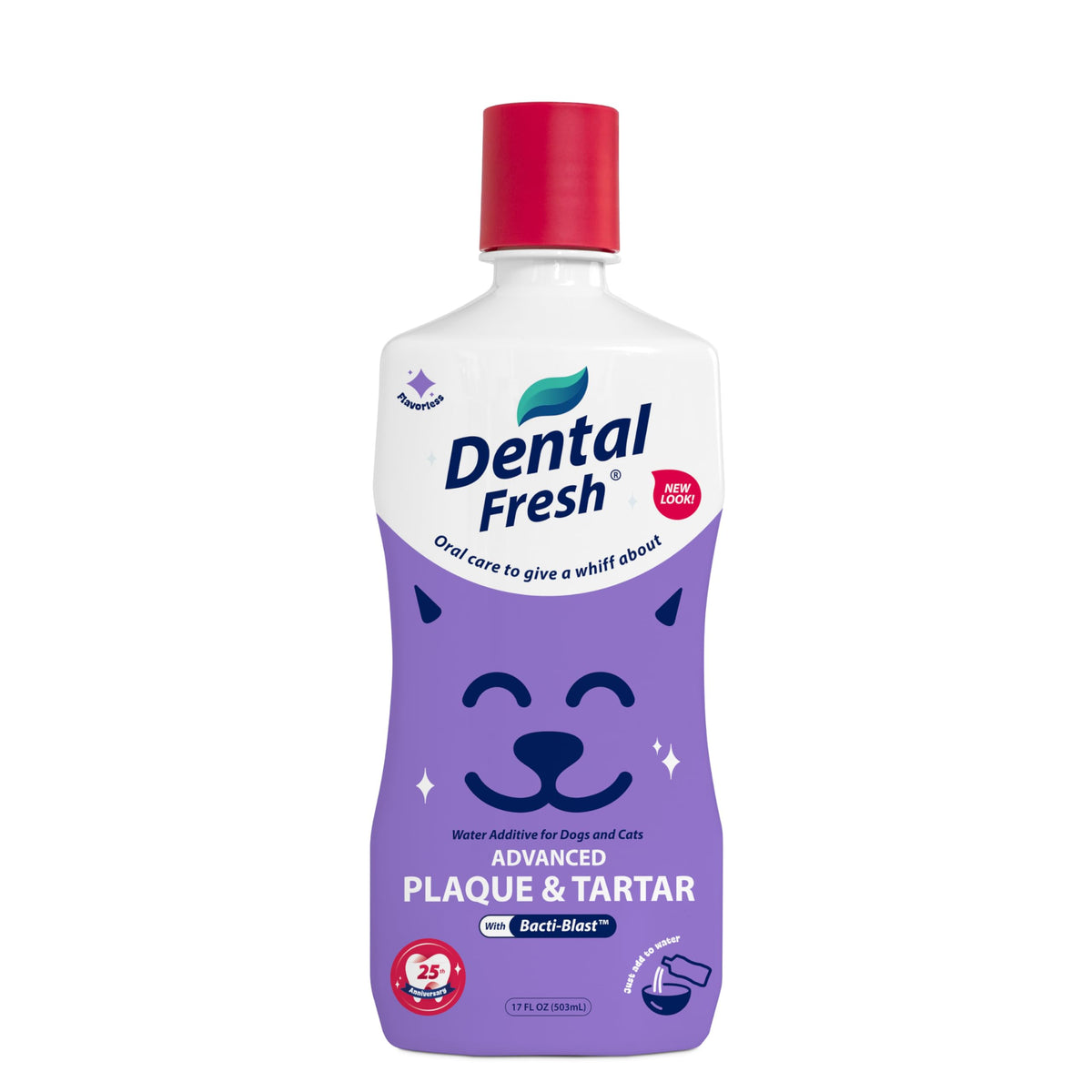 Dental Fresh Additif Eau, bouteille 17 oz prête à l'emploi pour chiens et chats.