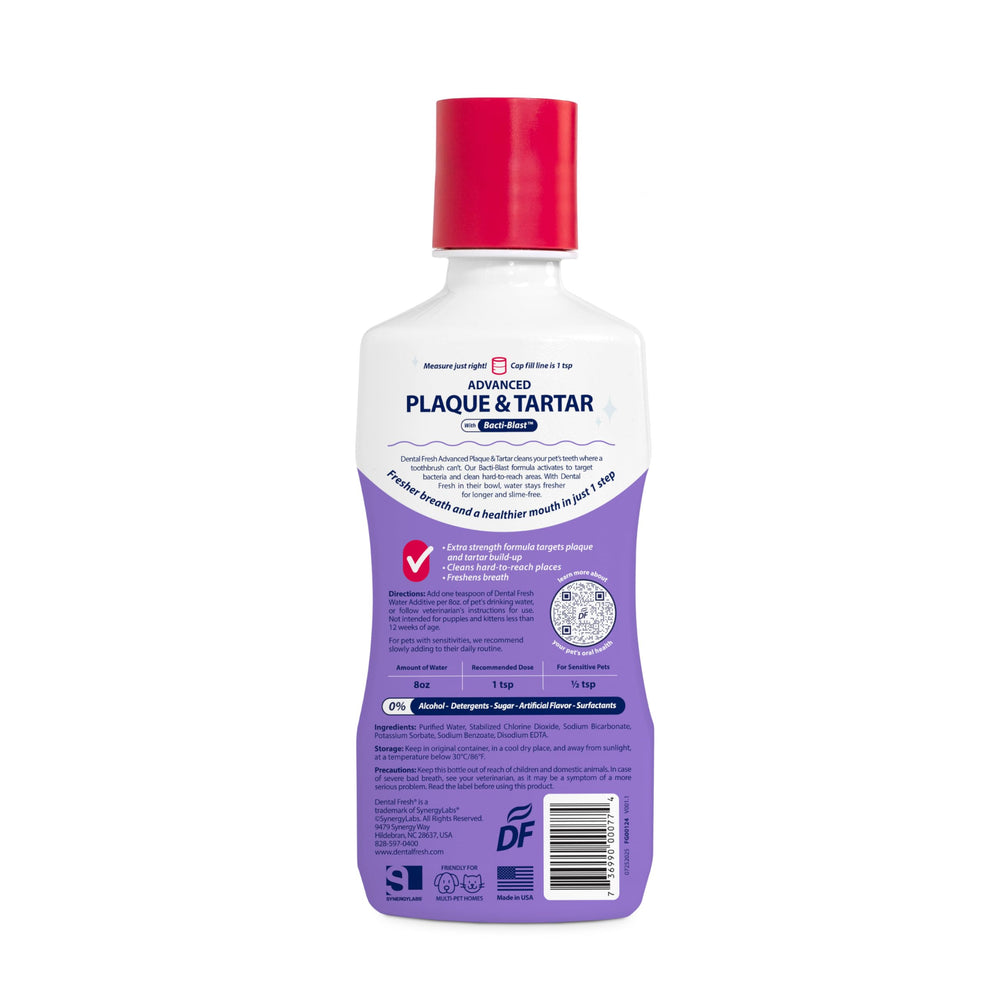Dental Fresh Additif Eau Visuel Produit: flacon clair prêt à l'emploi pour l'ajout dans l'eau.