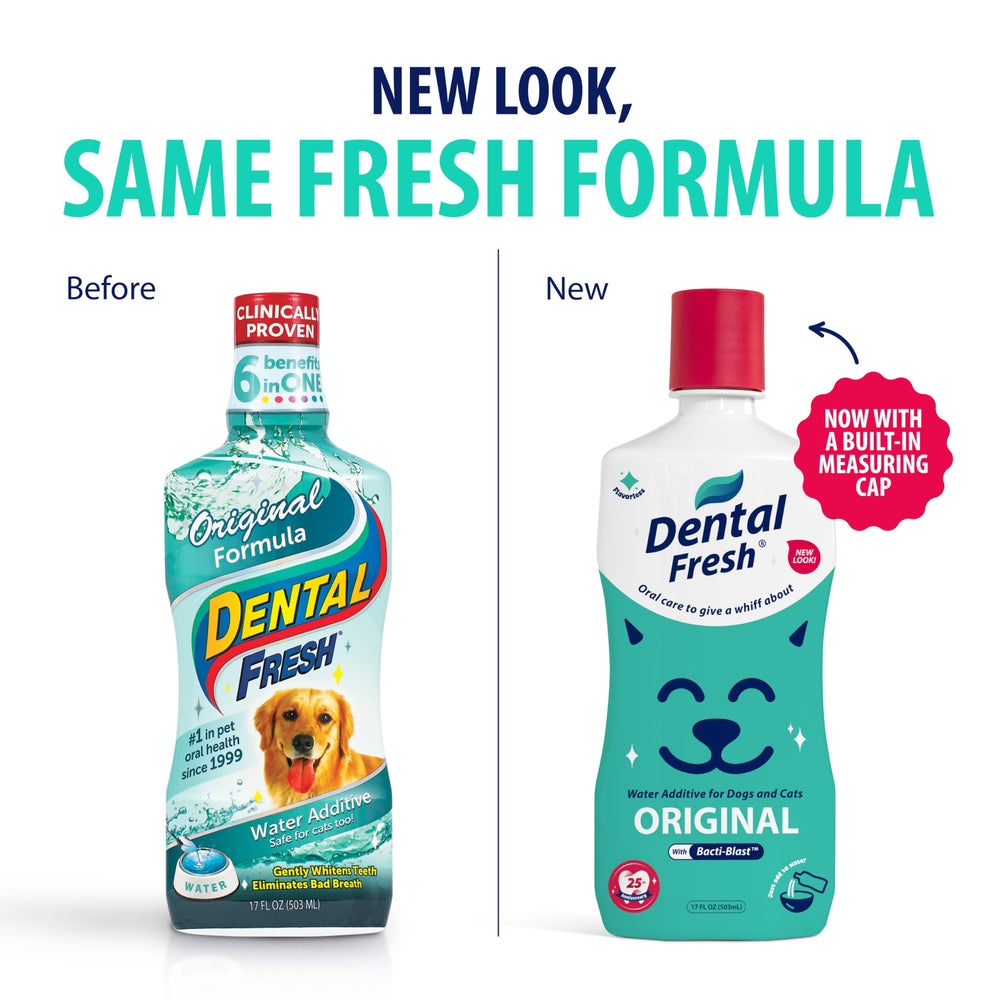 Dental Fresh bouteille 8oz – formule sans saveur pour chiens et chats.