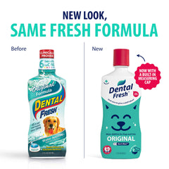 Dental Fresh bouteille 8oz – formule sans saveur pour chiens et chats.