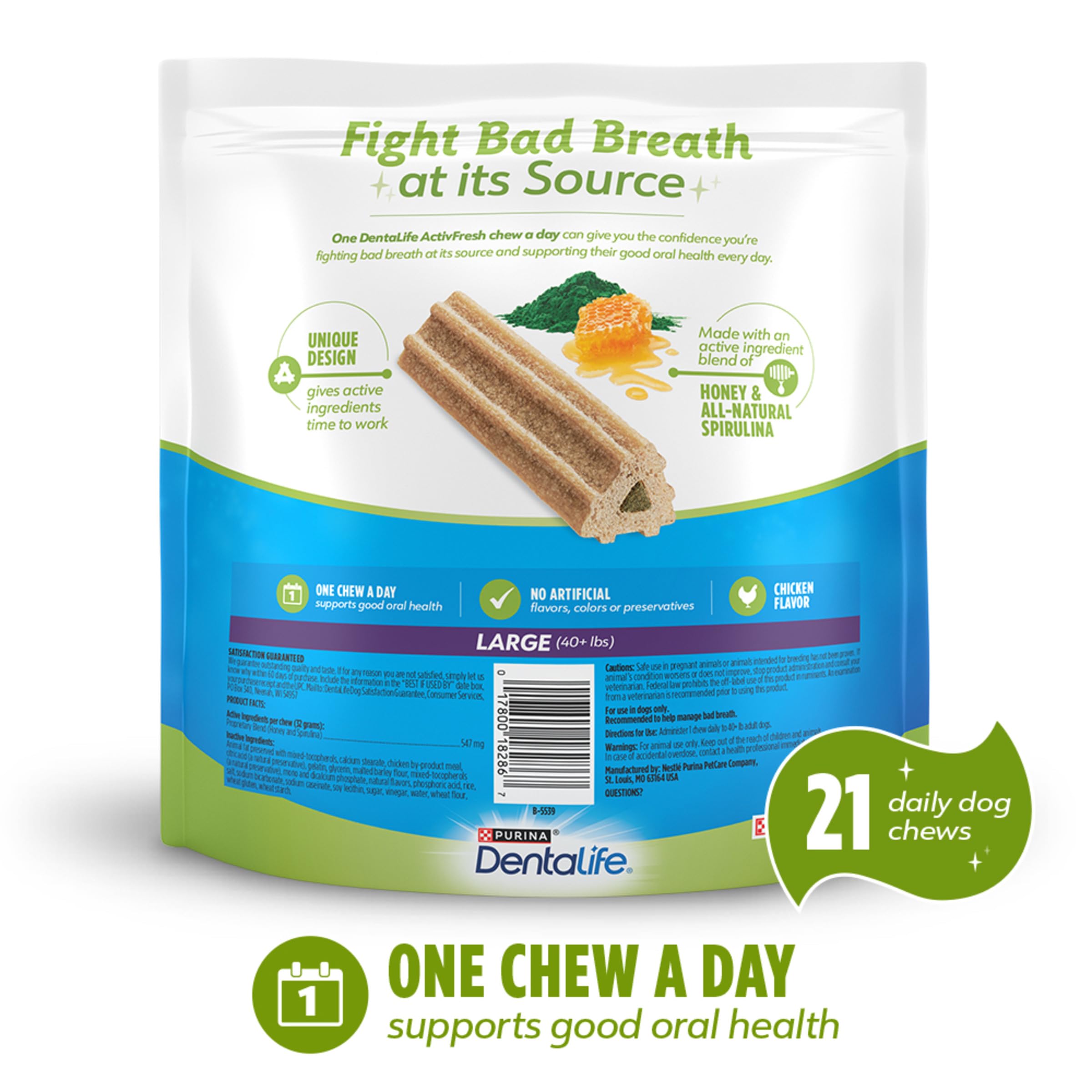 Friandises dents poulet de DentaLife ActivFresh dans le sachet