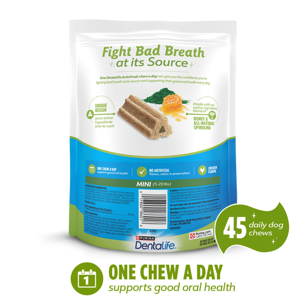DentaLife ActivFresh miel et spiruline, ingrédients actifs dans la formule.