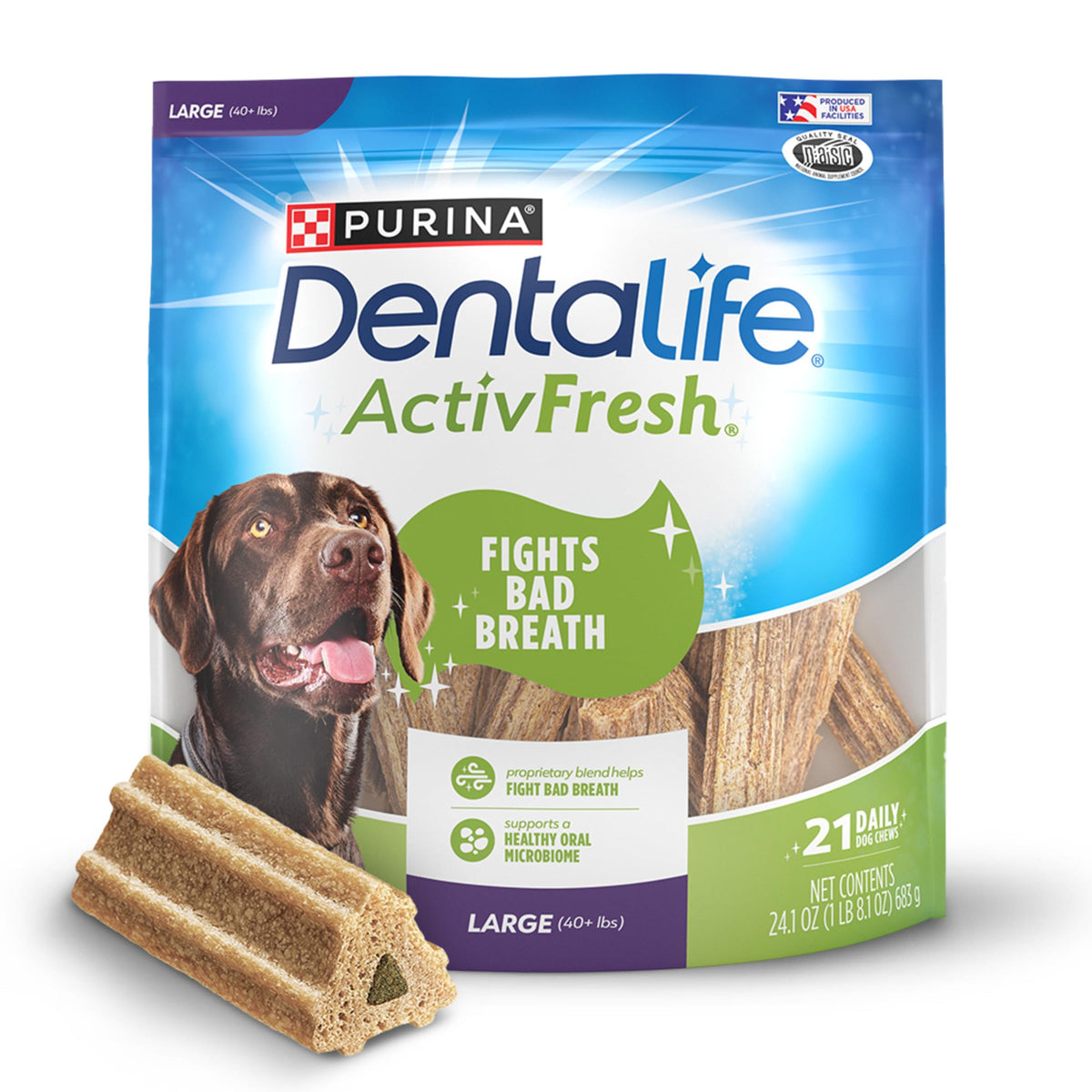 Sachet refermable DentaLife ActivFresh pour grands chiens et haleine fraîche