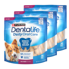 Dentalife : boîte de friandises dentaires pour petits et moyens chiens, pratique récompense quotidienne.