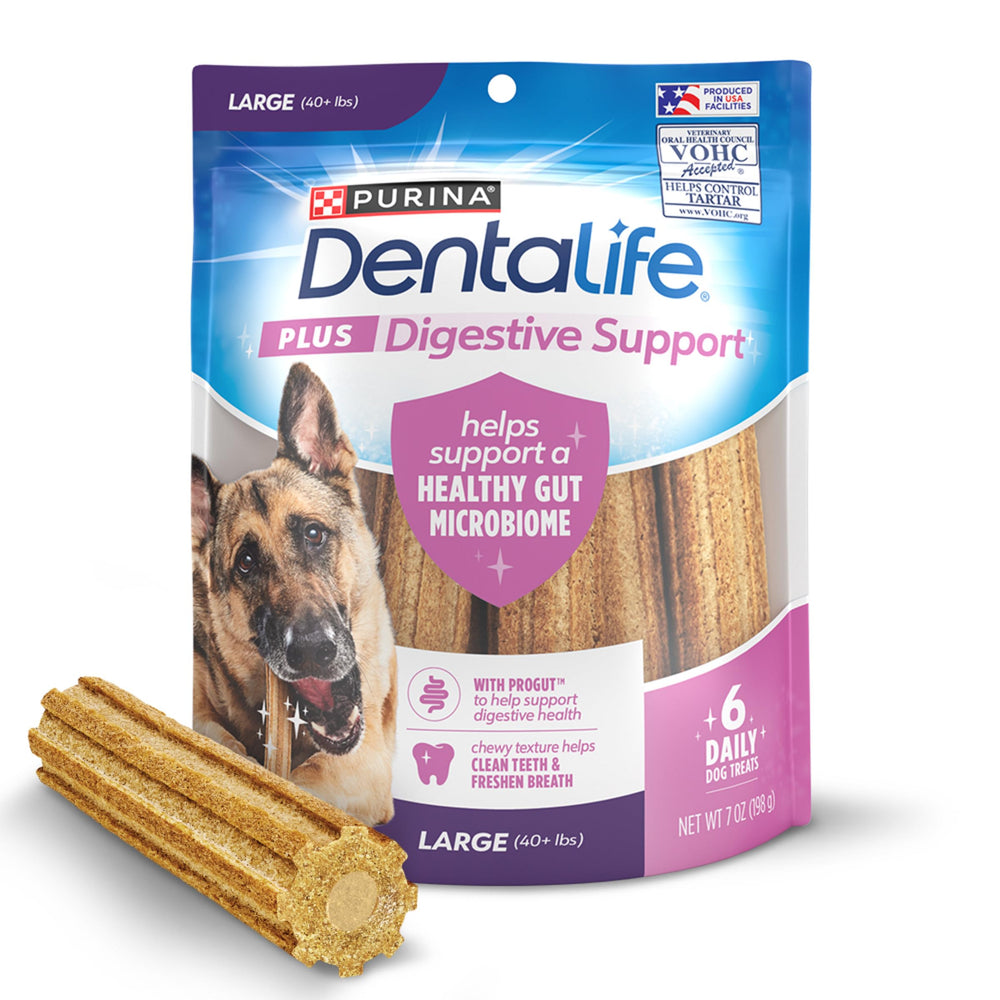 Dentalife Plus friandises dentaires pour chien avec texture nettoyante.
