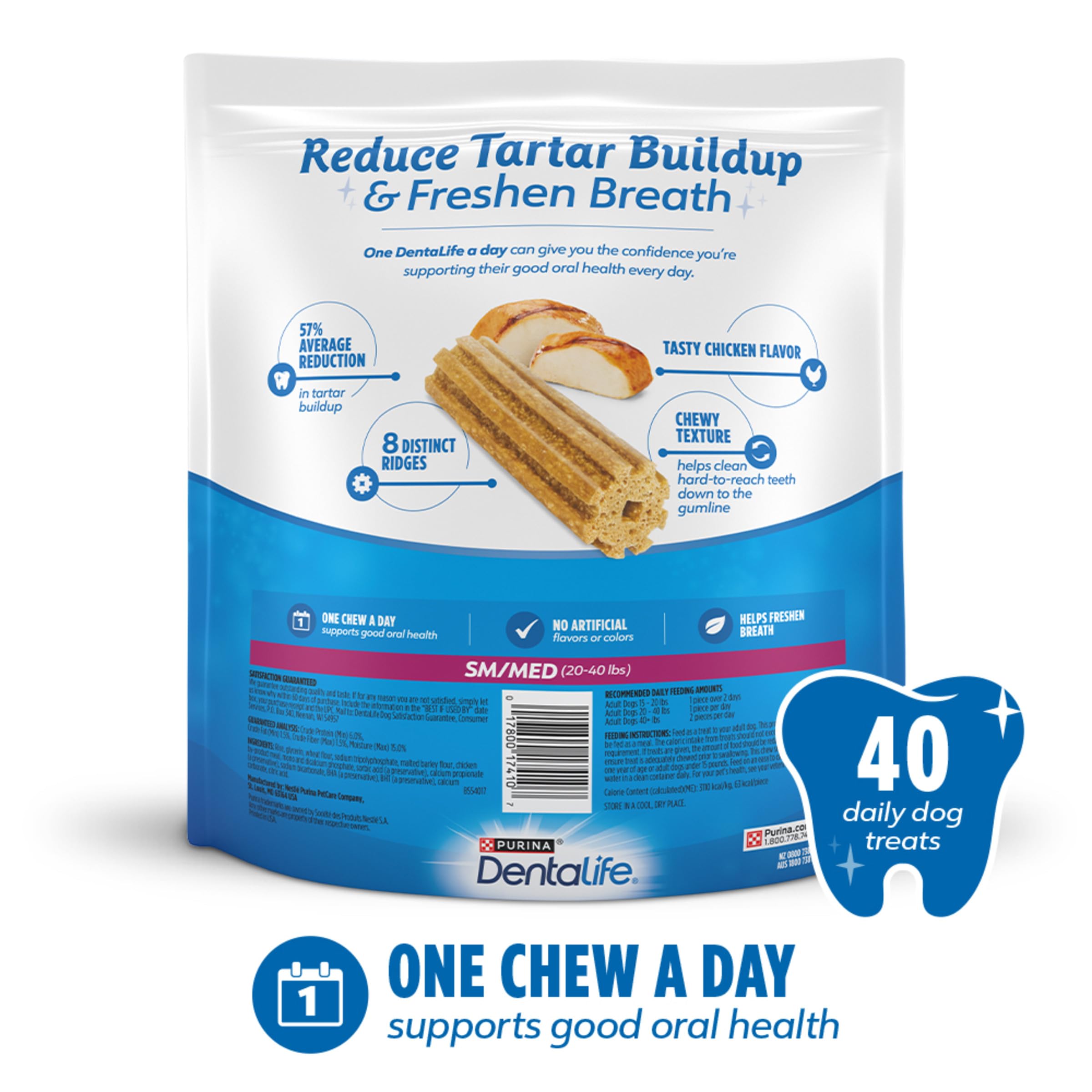 DentaLife: sachet refermable pour conserver la fraîcheur.