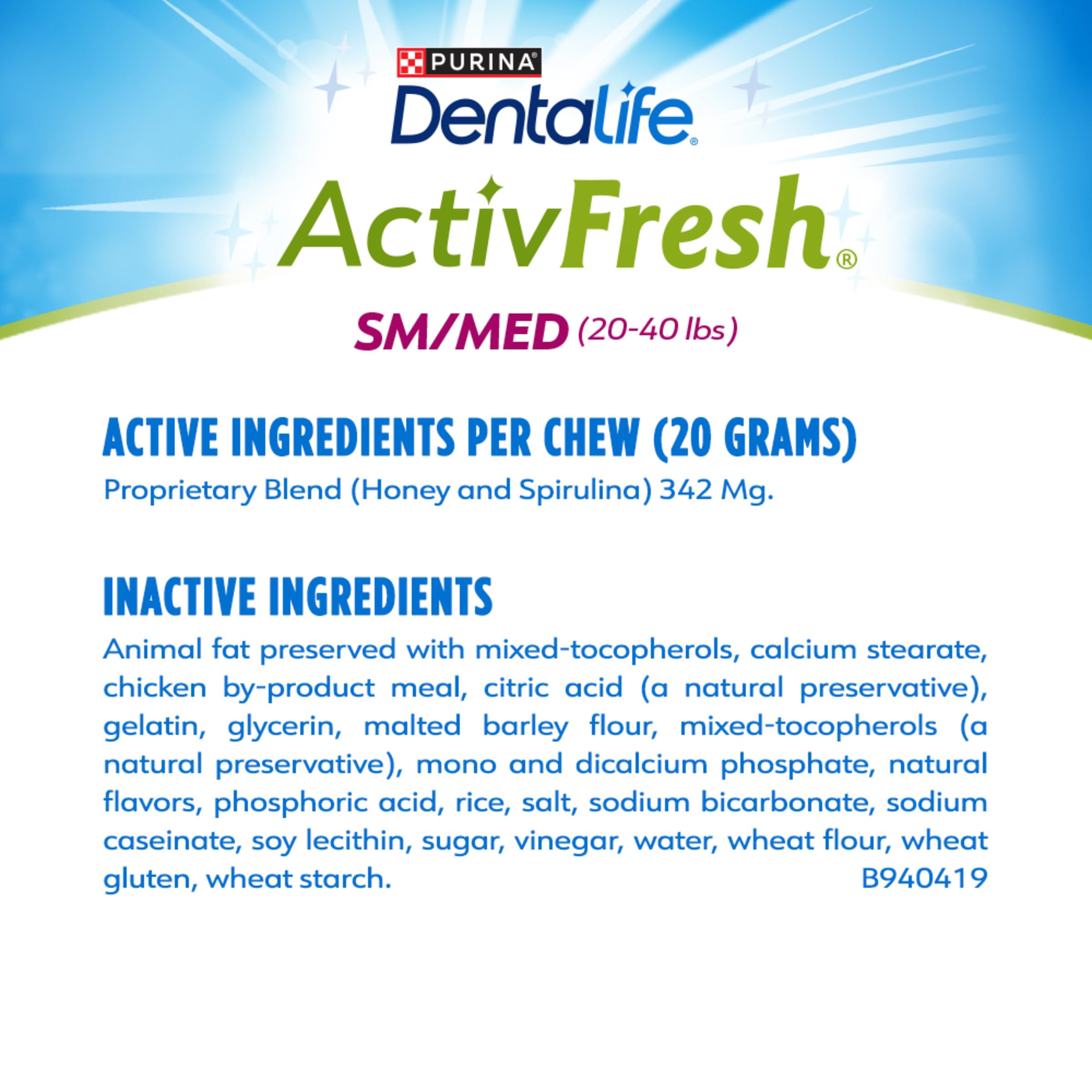 Ingrédients miel et spiruline, ActivFresh mis en valeur.