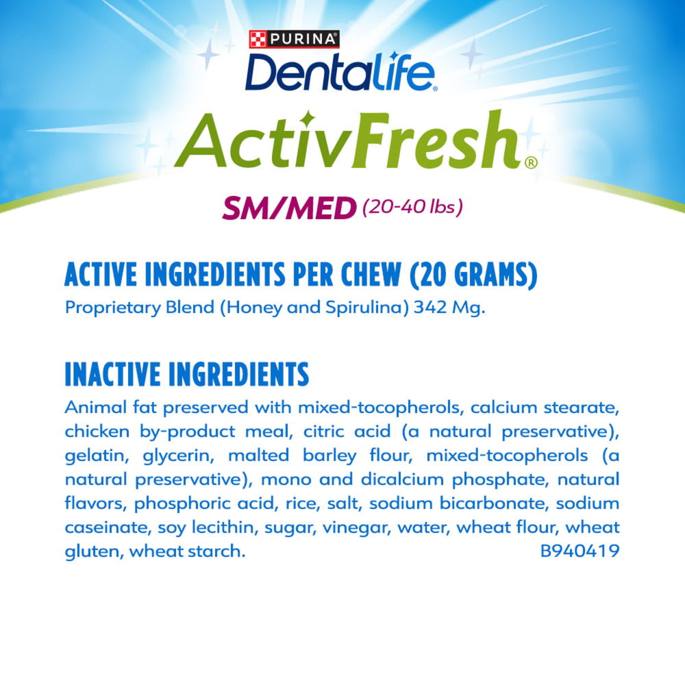 Ingrédients miel et spiruline, ActivFresh mis en valeur.