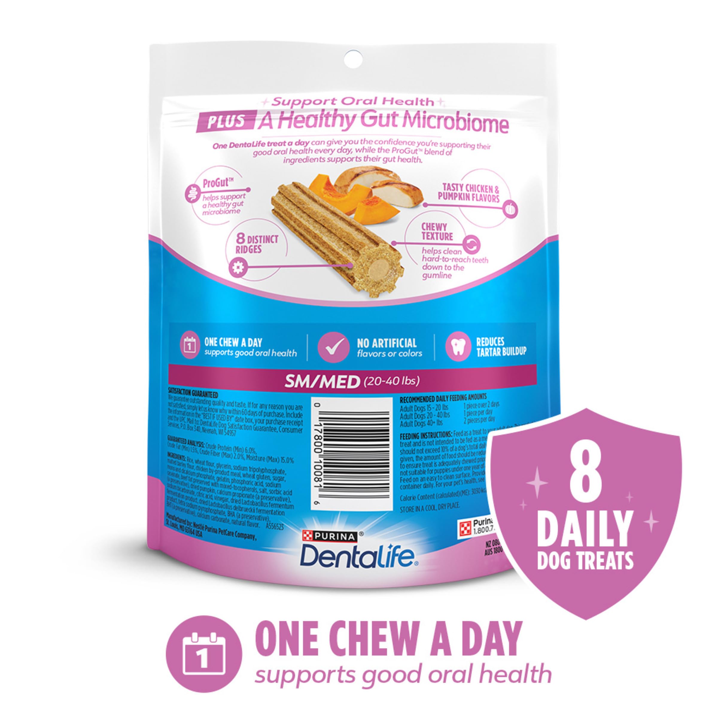 DentaLife odeur rafraîchissante, respiration plus agréable après chaque bouchée.