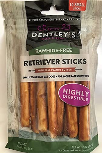 Dentley sans Rawhide, sticks delicieux au beurre de cacahuete pour digestion facile