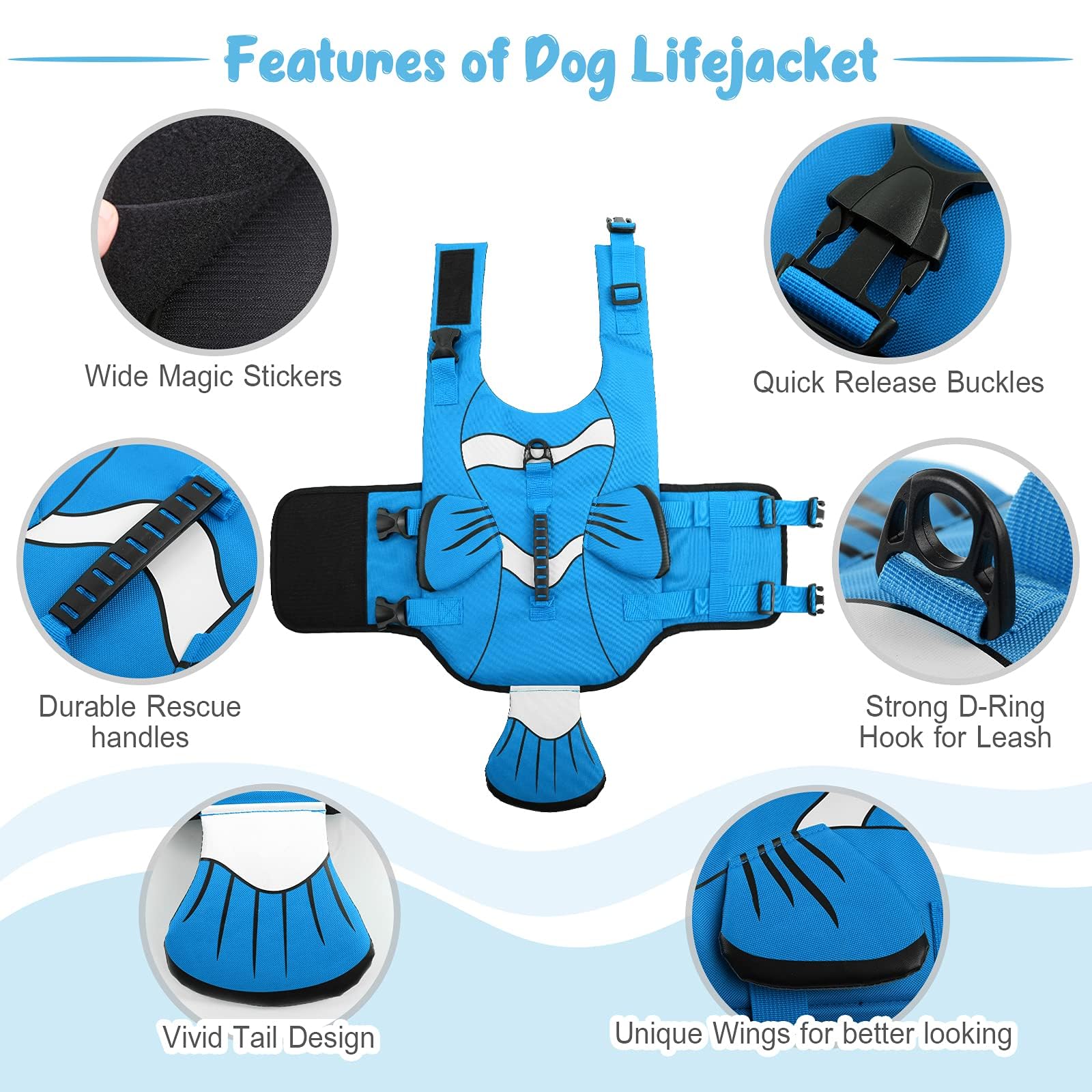 DENTRUN gilet grand chien, haute visibilité et couleur voyante