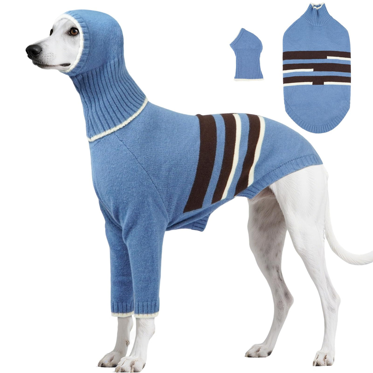 Pull DENTRUN pour lévrier avec capuche amovible offrant chaleur durable et confort lors des sorties hivernales.