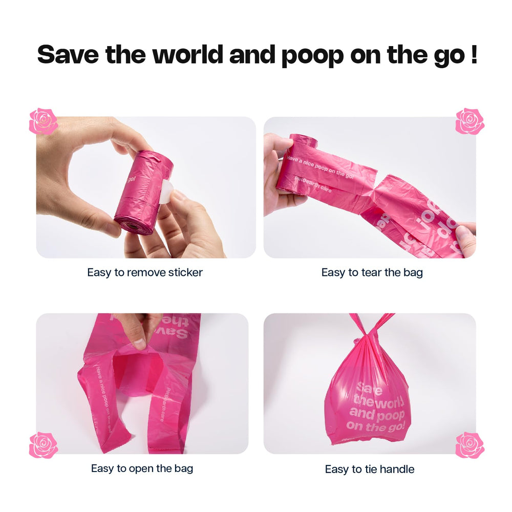 Rouleaux de sacs Deo Doo, douze sacs par rouleau, recharge pratique.
