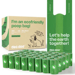 Deo Doo sacs-poubelle avec attaches et rouleaux, pratique pour promenades et ramassages.