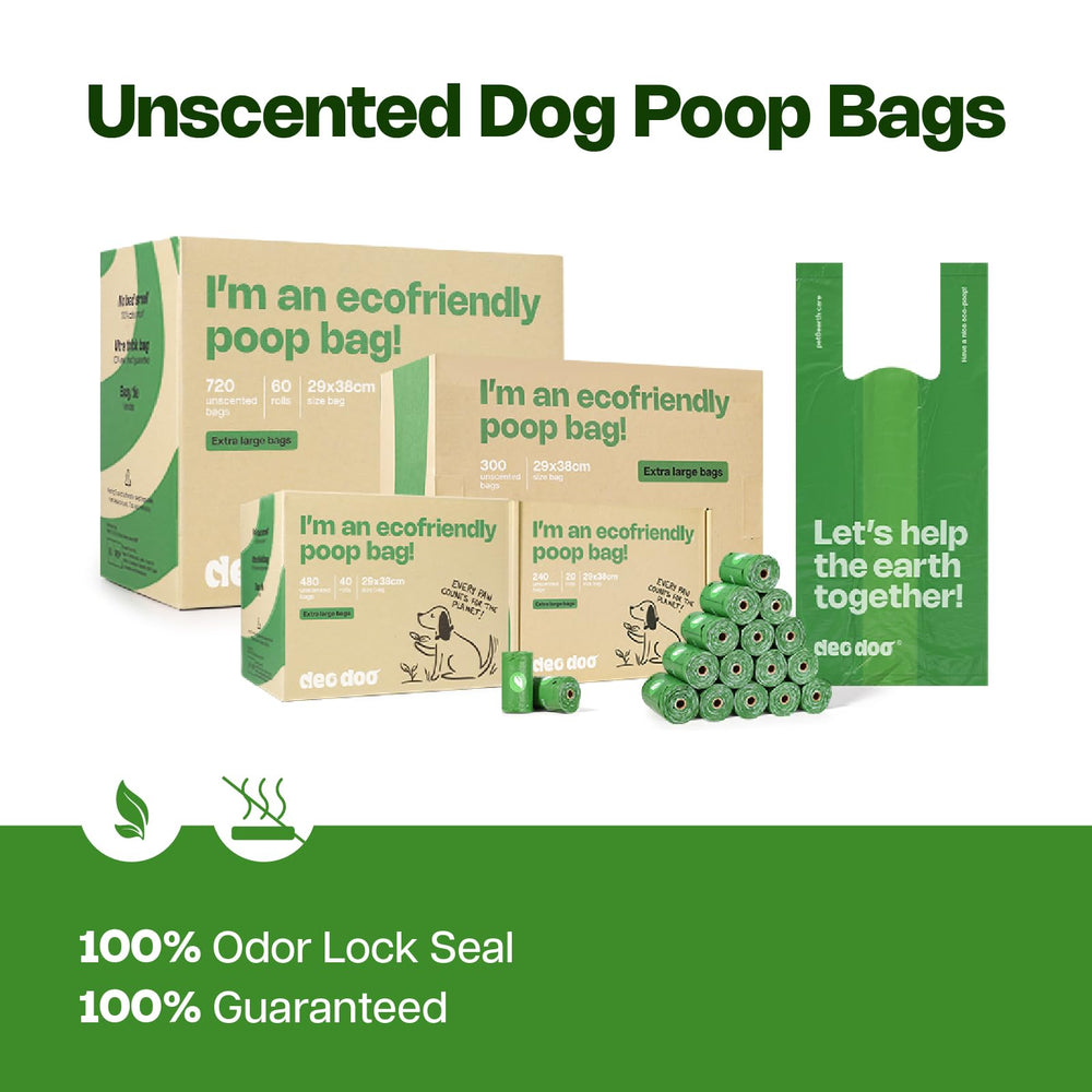 Sacs Deo Doo écologiques, fabriqués à partir d’amidon de maïs et recyclé.
