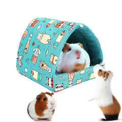 La tente Deofun en coton bleu offre un abri doux pour petits animaux.