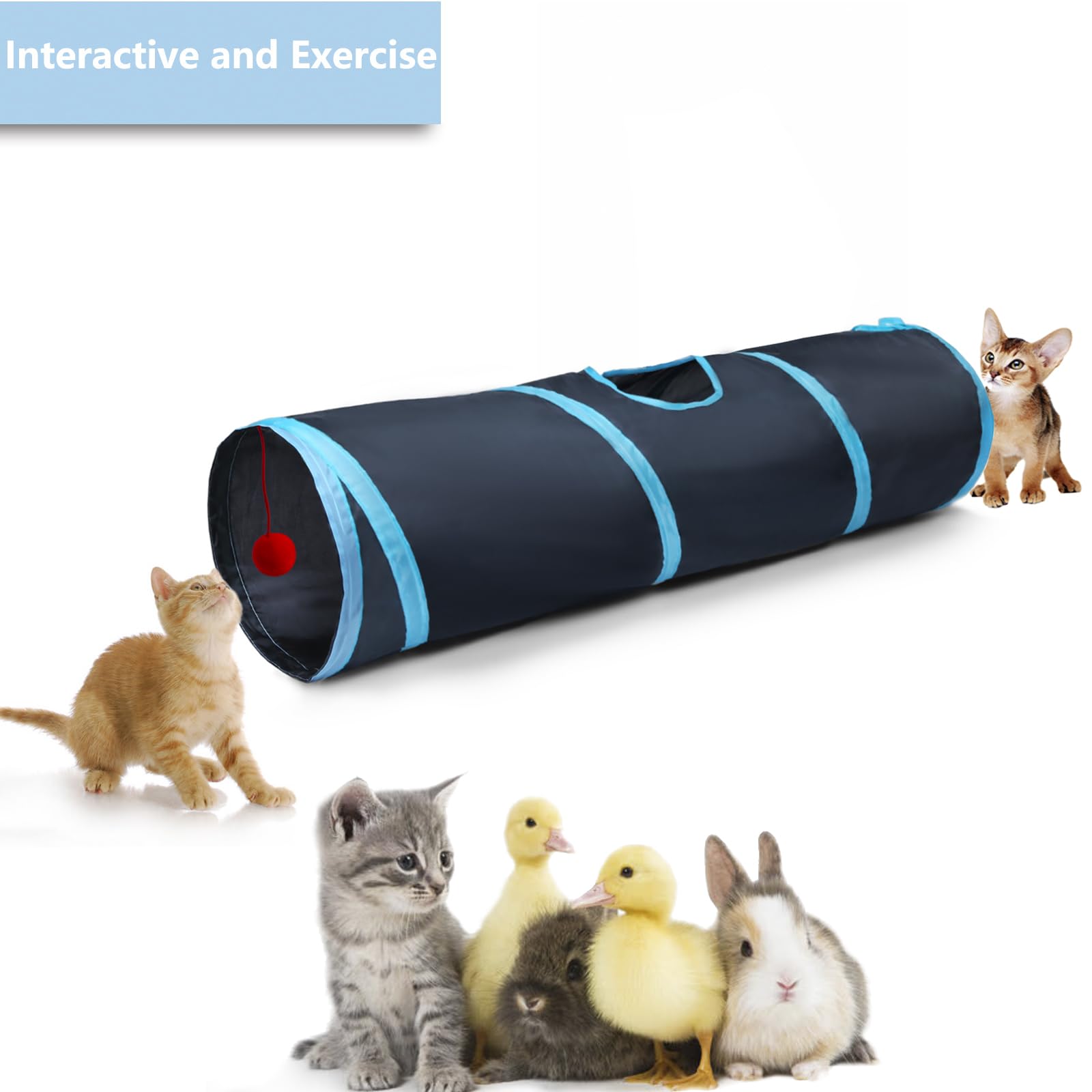 Tunnel Deofun pliable et pratique pour chats et petits compagnons.