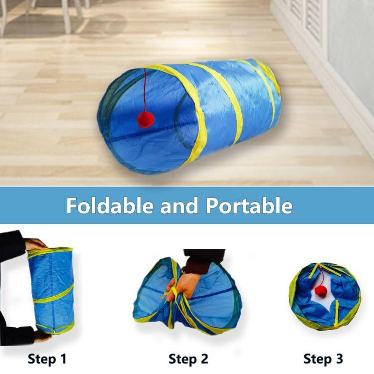 Tunnel Deofun pour chat spacieux, surface douce et confortable.