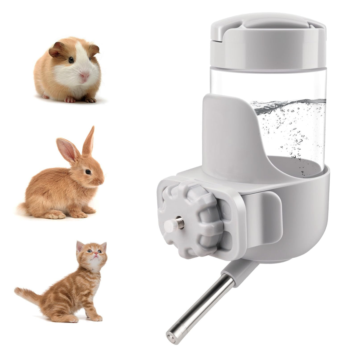 Depets bouteille eau pour petits animaux avec système anti-fuite et capacité 355 ml.
