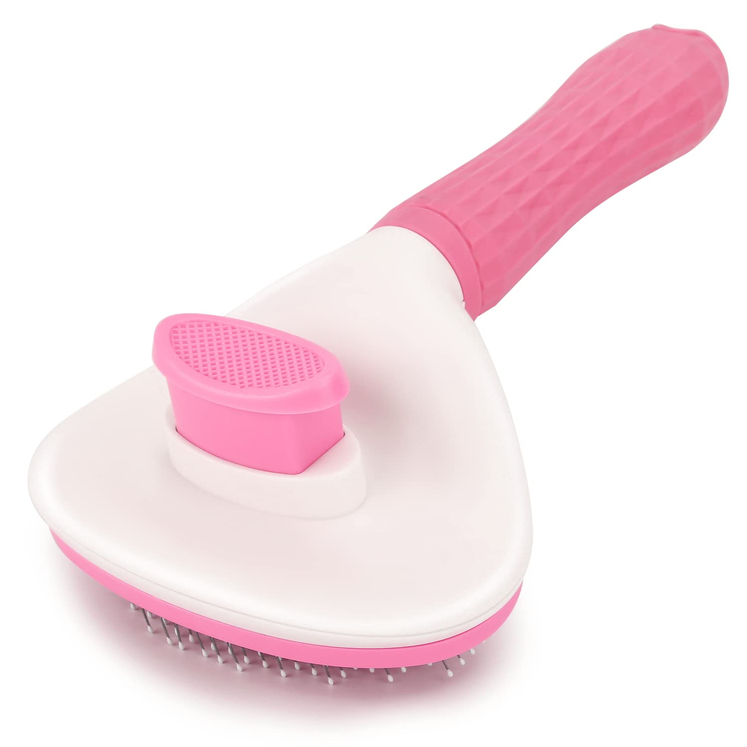Depets brosse auto-nettoyante en rose montrant le design pratique pour retirer les poils