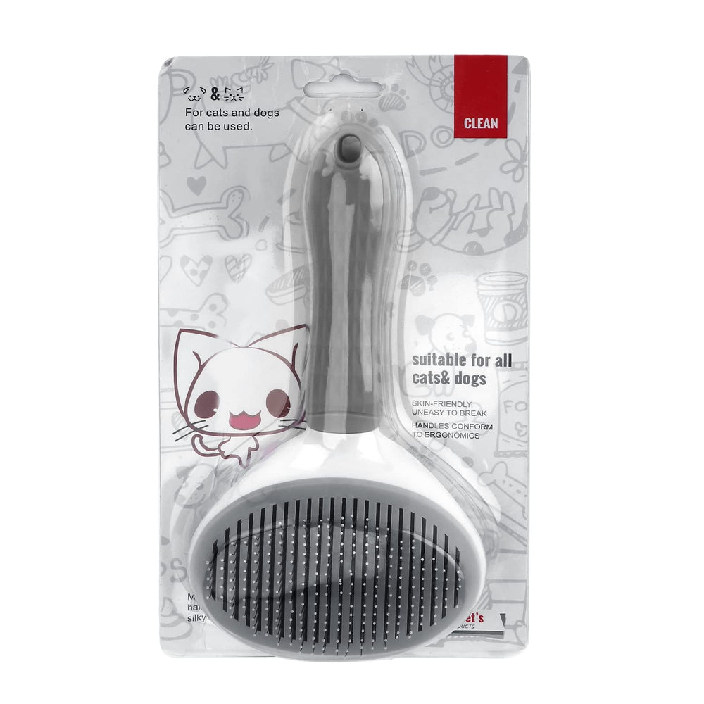 Depets brosse slicker gris convient au pelage long ou court des animaux.
