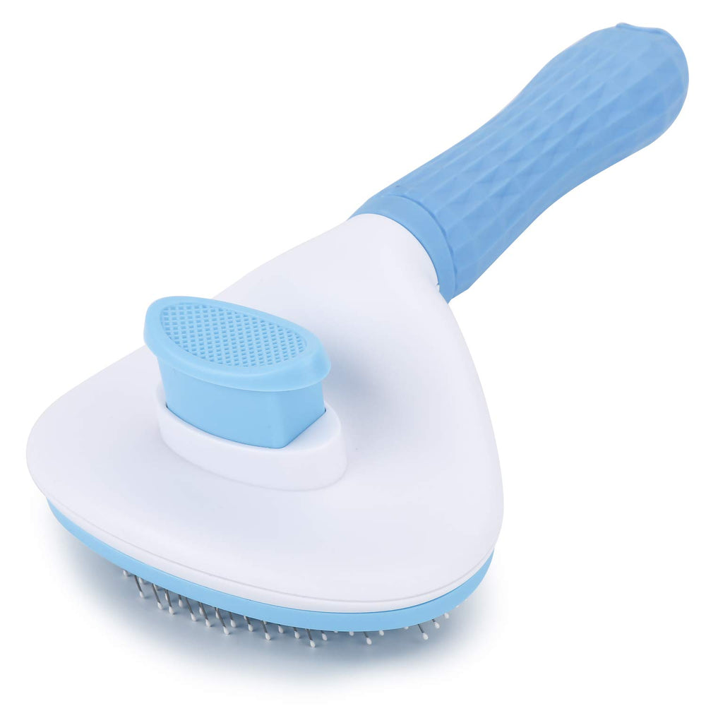 Depets brosse slicker autonettoyante pour chat et chien éliminant les poils morts en douceur.