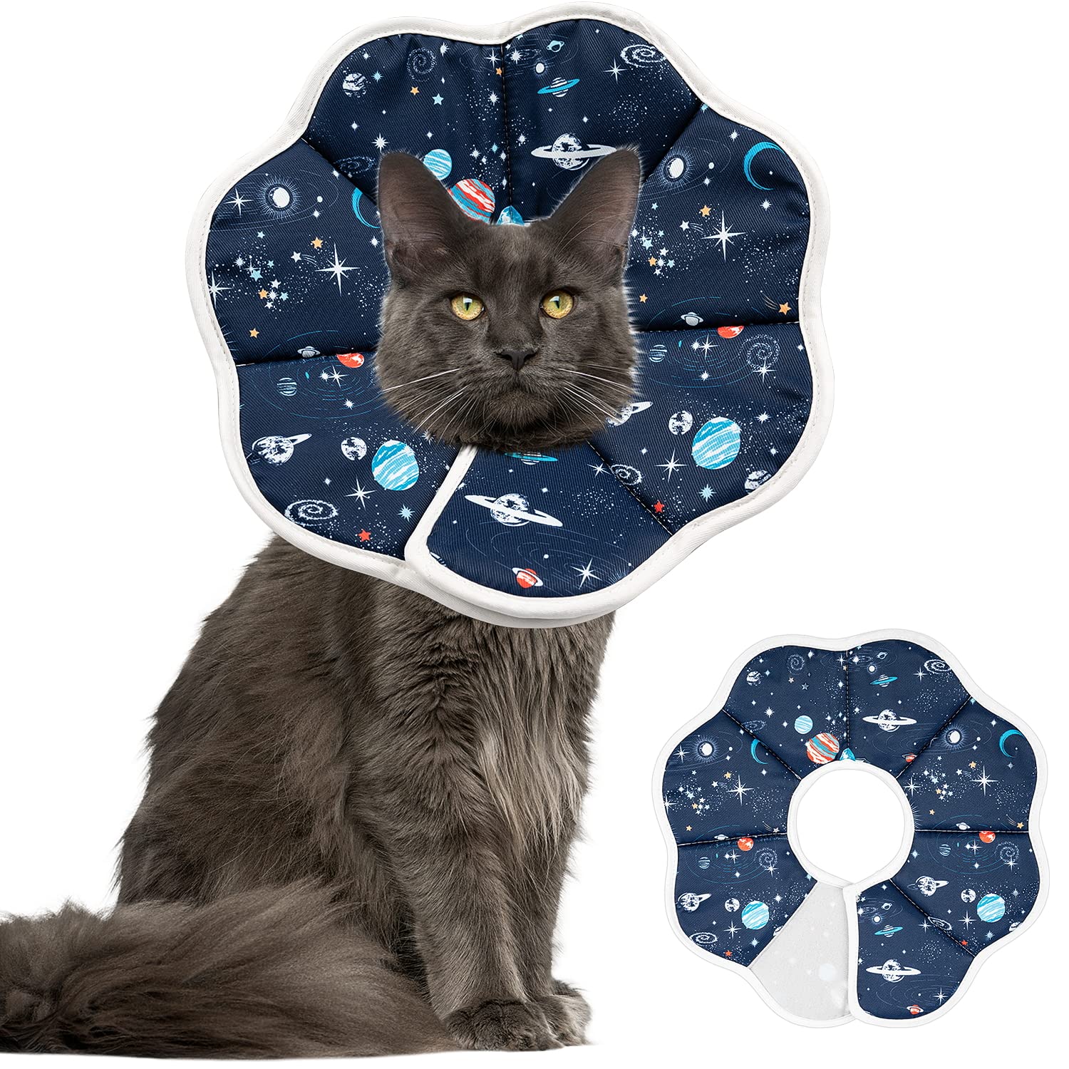 Depets collier-cone chat doux-leger pour le confort pendant la récupération.