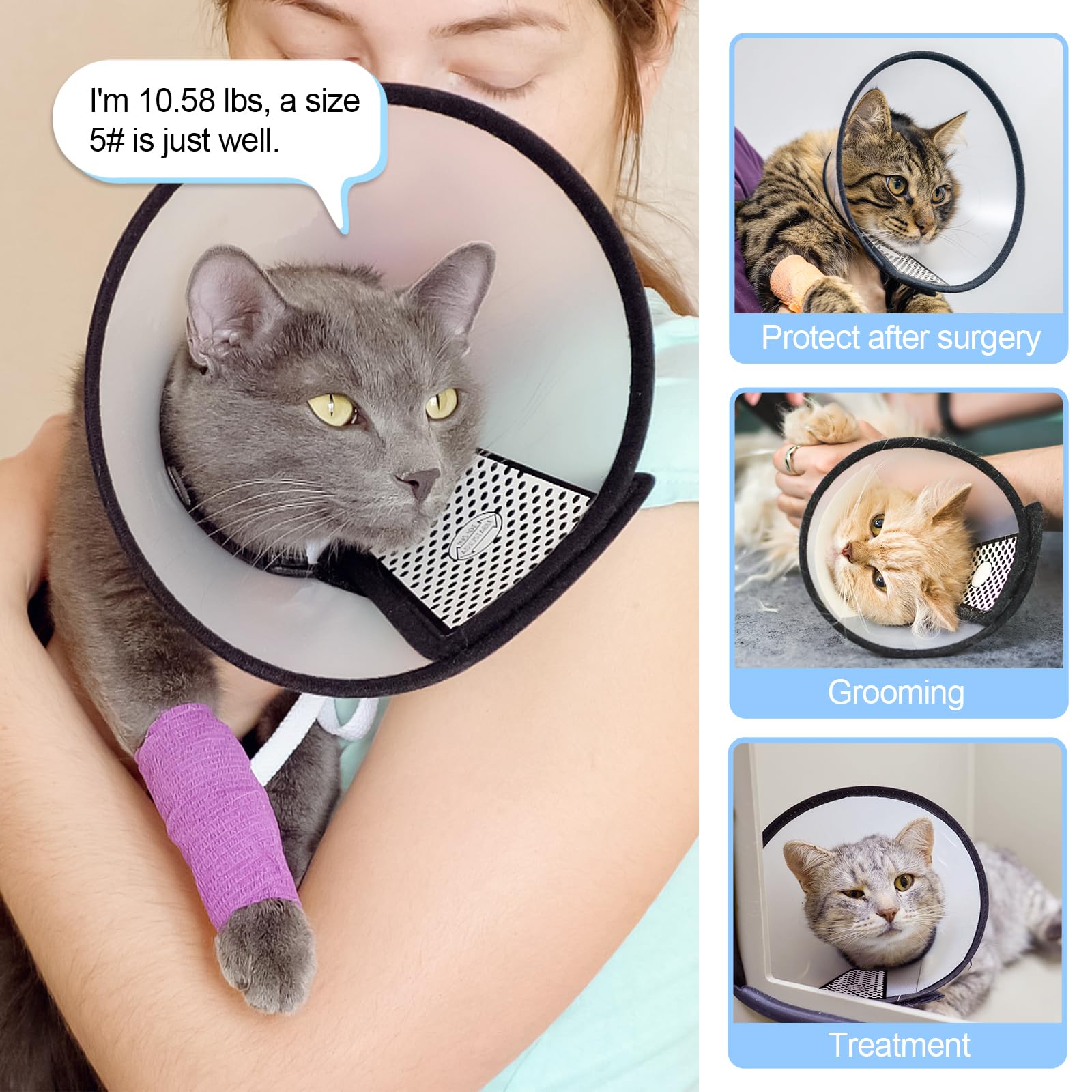 Depets collier convalescence chat - utilisation pour soins quotidiens
