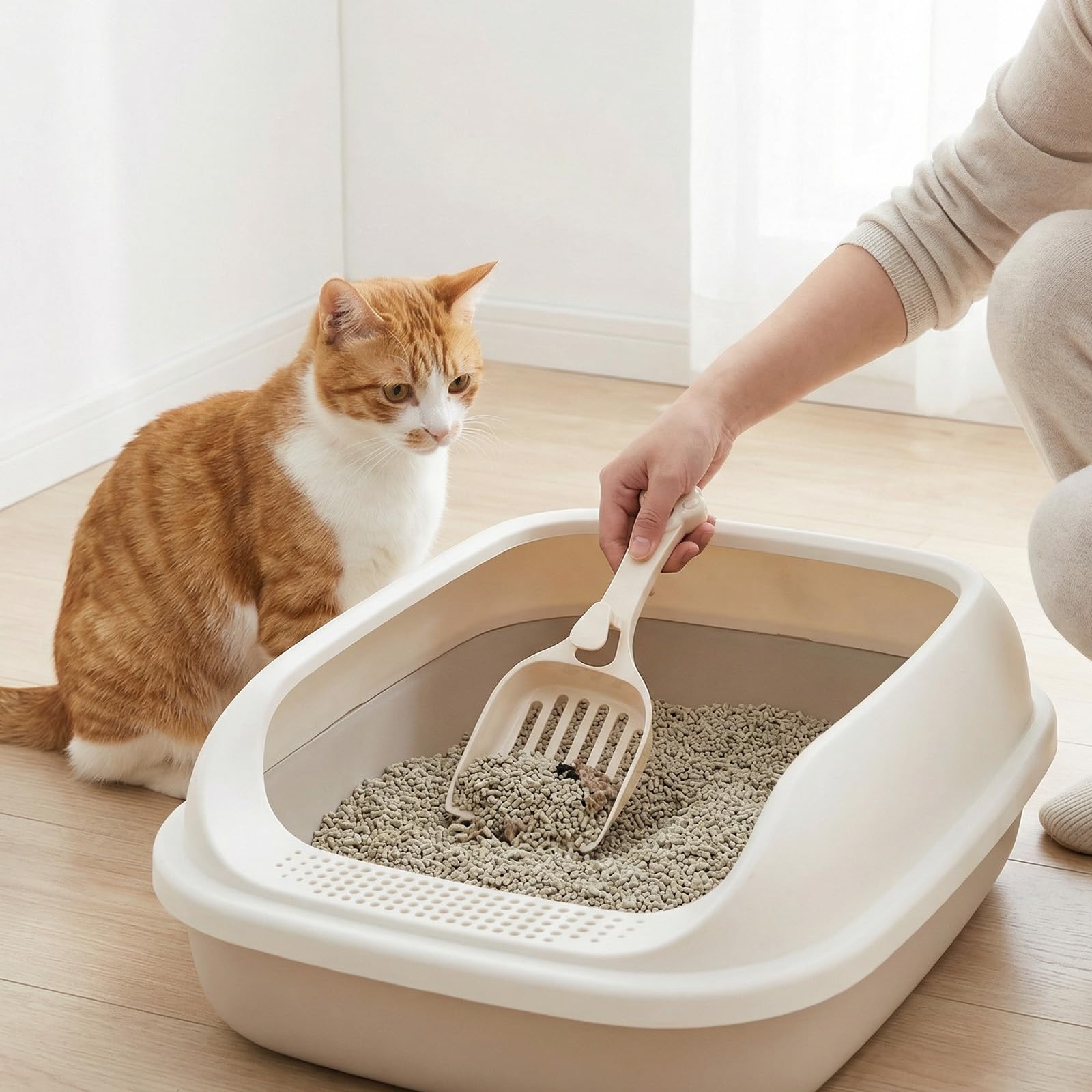 Depets écumoire litière — léger et maniable pour un usage quotidien.