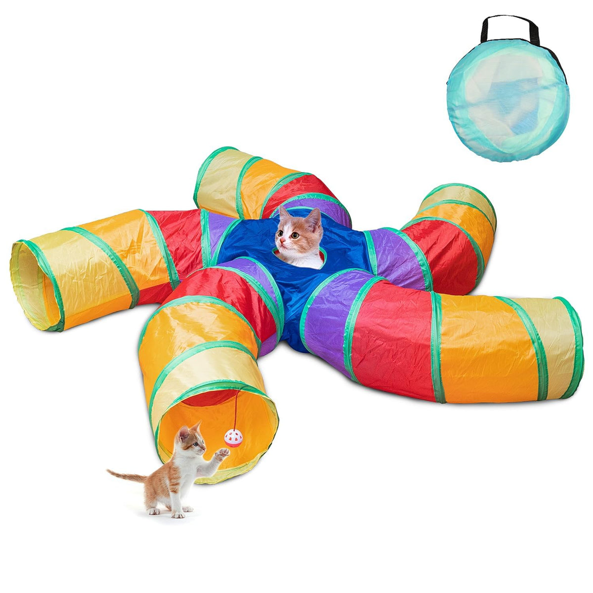Depets tunnel chat 5 voies – vue d'ensemble pour l'exercice intérieur et le jeu