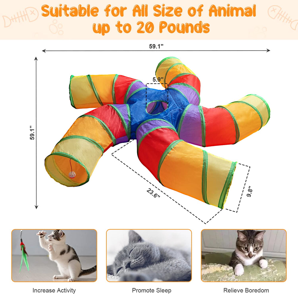Depets tunnel chat boule de jeu – stimule la poursuite et l'agilité du chat